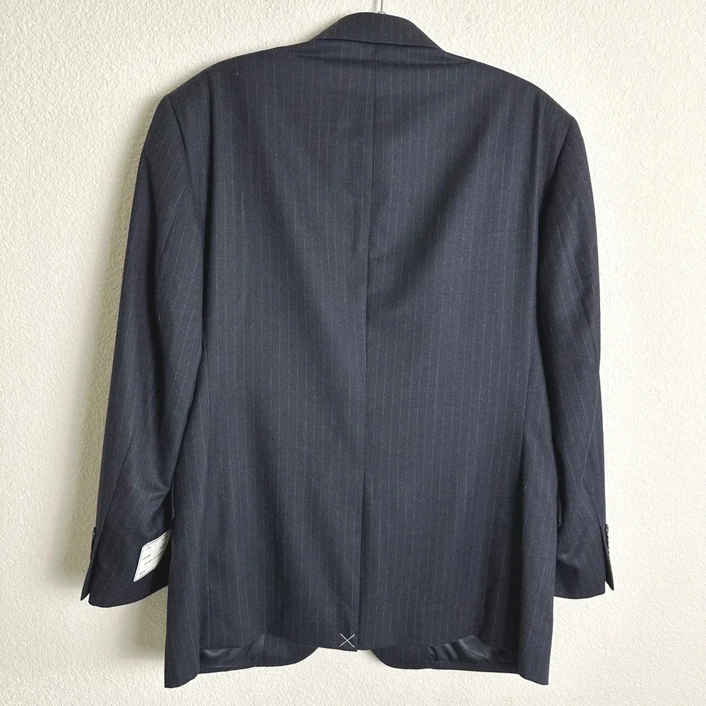 Jos A Bank Executive Collection Navy Pinstripe‎ Wool Cashmere Blazer Jacket 42S